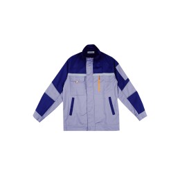 Design blue contrasting gray spring and autumn work clothes, customized men's and women's auto repair work clothes, wear-resistant work clothes, long-sleeved tops, labor protection clothes, 65% polyester, 35% cotton, three-dimensional cutting cuffs, refle Design blue contrasting gray spring and autumn work clothes, customized men's and women's auto repair work clothes, wear-resistant work clothes, long-sleeved tops, labor protection clothes, 65% polyester, 35% cotton, three-dimensional cutting cuffs, refle